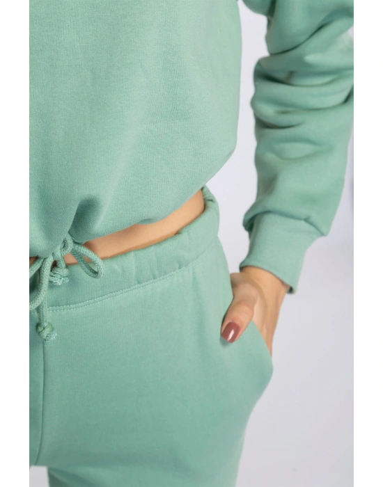 Bel Lastikli Şardonlu İkili Takım-MİNT YEŞİLİ