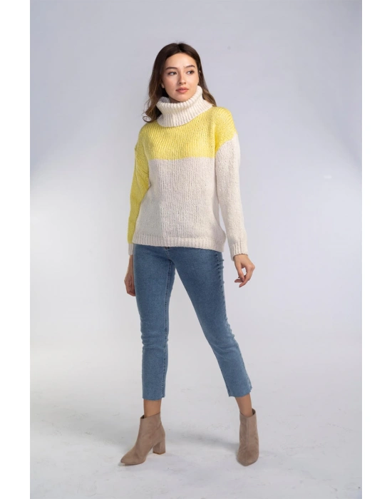 Boğazlı Örgü Kazak-SARI