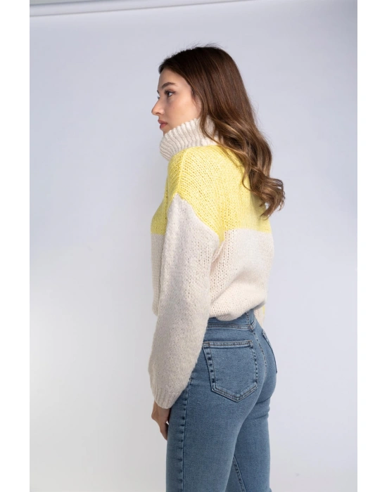 Boğazlı Örgü Kazak-SARI