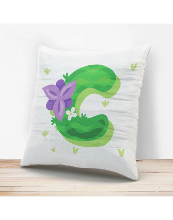 C Harfi Tasarımlı Yastık Kılıfı