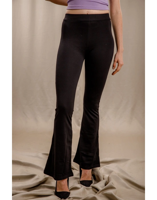 İspanyol Paça Tayt - SİYAH