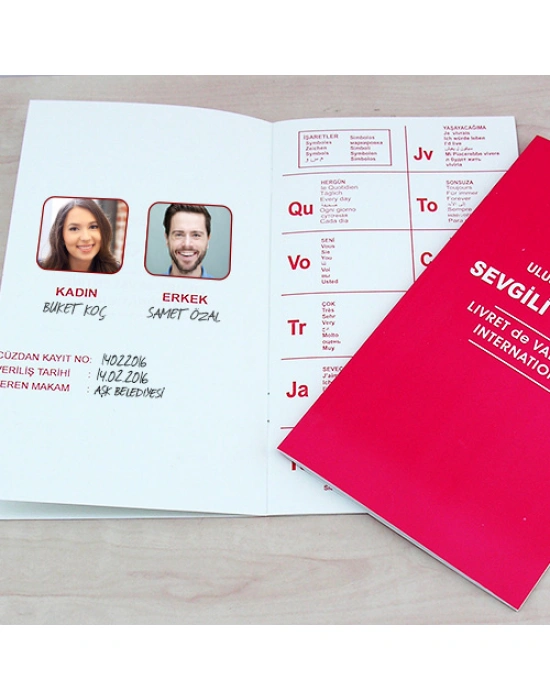 Kişiye Özel Fotoğraflı Sevgili Cüzdan