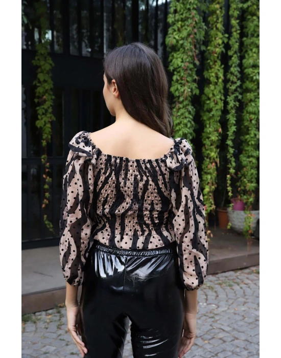 Madonna Yaka Crop Bluz - BEJ