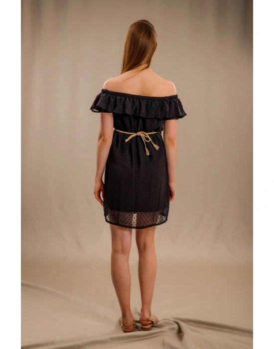 Madonna Yaka Elbise - SİYAH