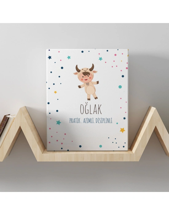 Oğlak Burcuna Özel Tasarım Kanvas  Tablo