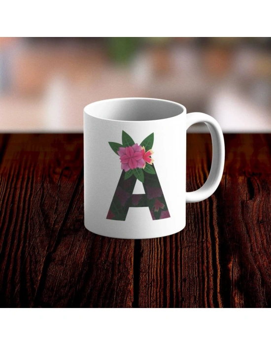 Özel Tasarım A Harfi Beyaz Kupa Bardak