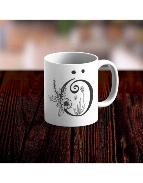 Özel Tasarım Ö Harfi Beyaz Kupa Bardak