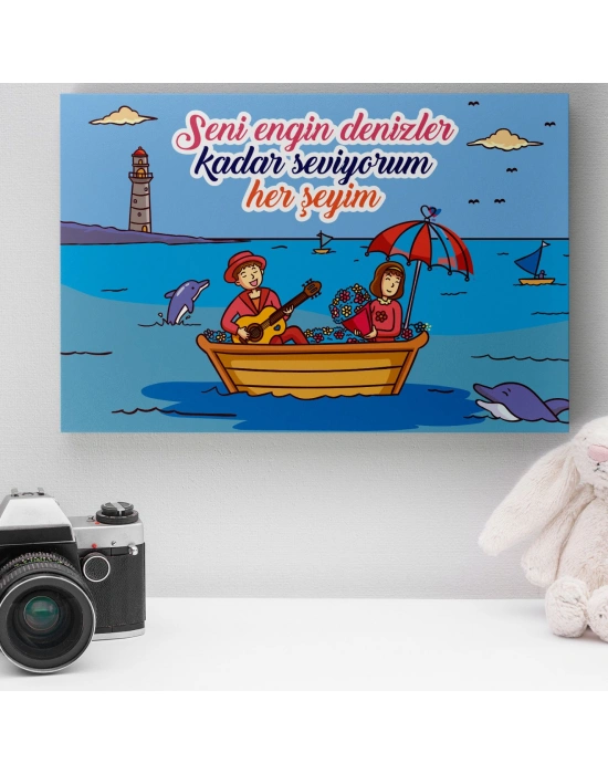 Romantik Tasarımlı Mini Kanvas Tablo - No15