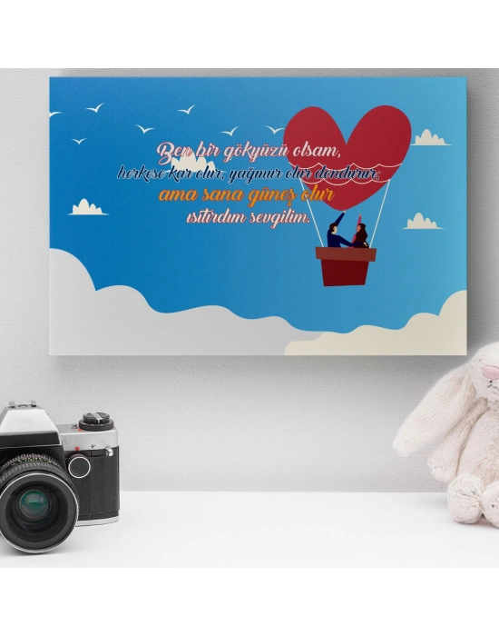 Romantik Tasarımlı Mini Kanvas Tablo - No2