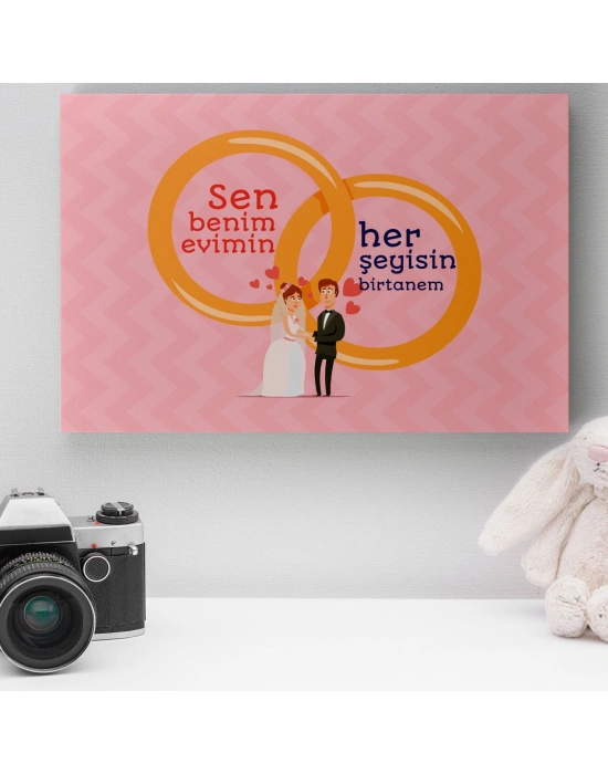 Romantik Tasarımlı Mini Kanvas Tablo - No7