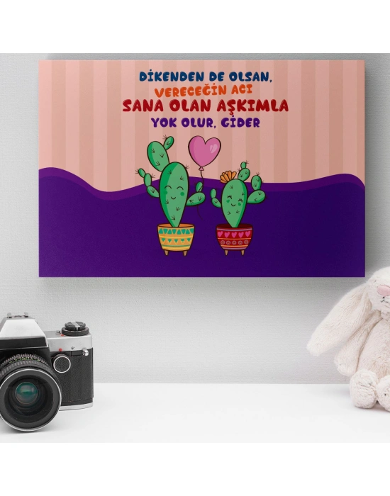 Romantik Tasarımlı Mini Kanvas Tablo - No9