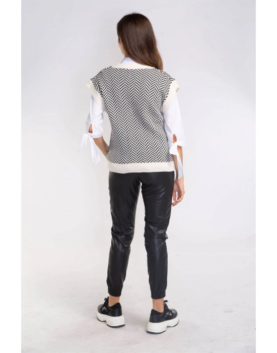 Şah Desenli Triko Süveter-DESENLİ