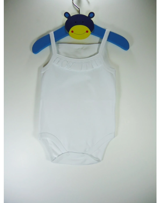 Sema Bebe Penye ip Askılı Badi (Body) - Beyaz 3-6 Ay