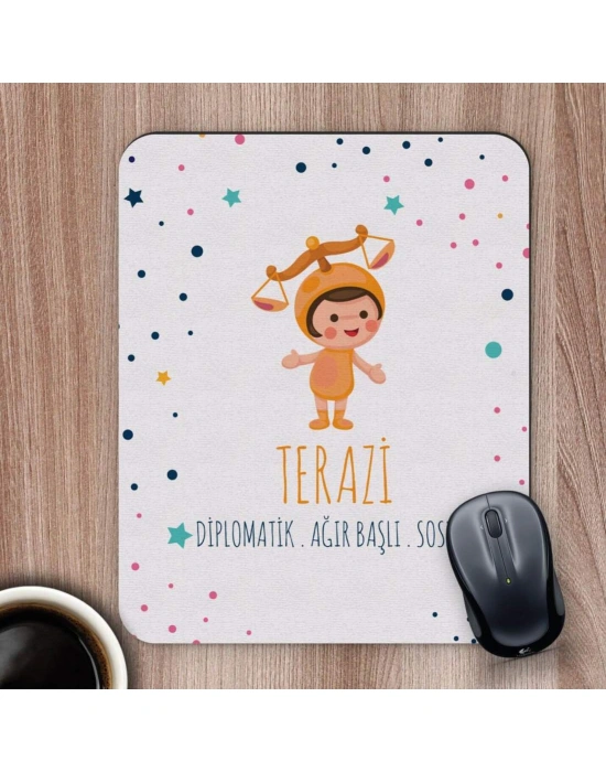 Terazi Burçlarına Özel Sevimli Mouse Pad