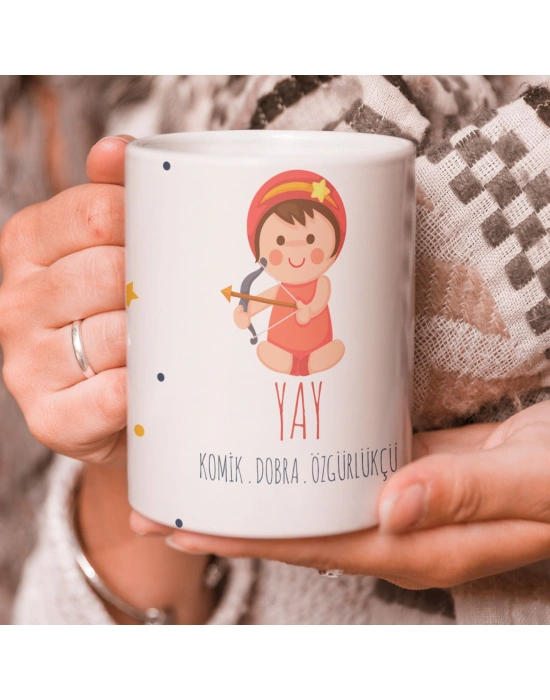 Yay Burcu Özel Sevimli Beyaz Kupa Bardak