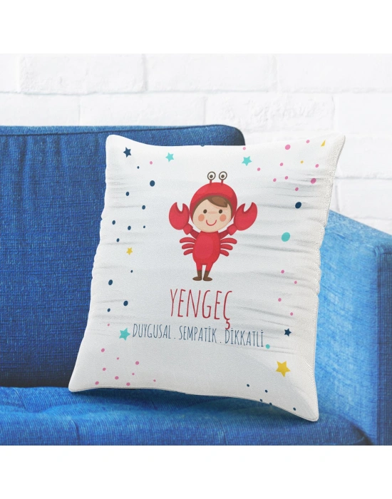 Yengeç Burcuna Özel Tasarımlı Sevimli Yastık Kılıfı