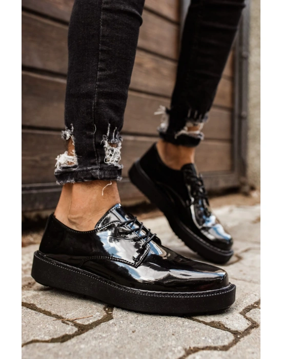 CH001 Rugan Siyah Taban Erkek Ayakkabı SIYAH