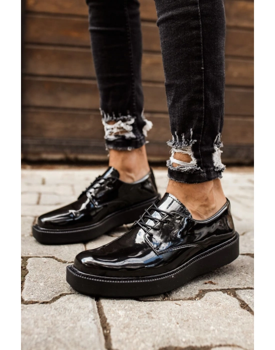 CH001 Rugan Siyah Taban Erkek Ayakkabı SIYAH