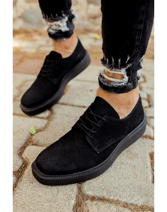 CH001 Süet Siyah Taban Erkek Ayakkabı SIYAH