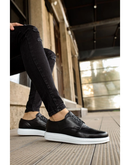 CH003 BT Hakiki Deri Erkek Ayakkabı SIYAH