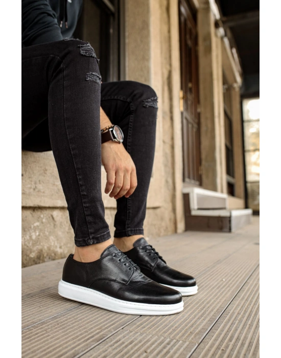 CH003 BT Hakiki Deri Erkek Ayakkabı SIYAH