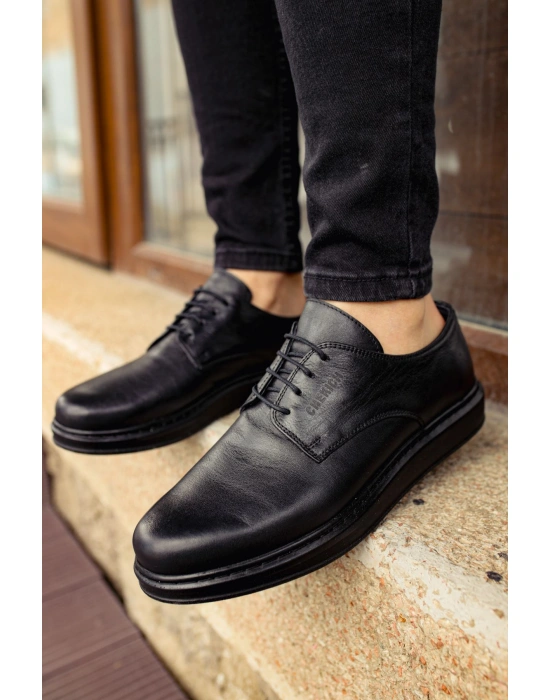 CH003 ST Hakiki Deri Erkek Ayakkabı SIYAH