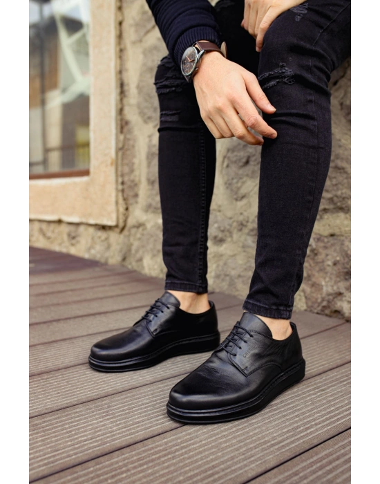 CH003 ST Hakiki Deri Erkek Ayakkabı SIYAH