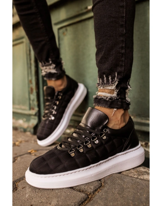 CH022 Kareli BT Erkek Ayakkabı SIYAH