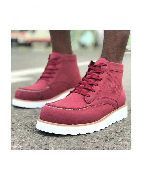 CH047 Süet BT Erkek Bot BORDO