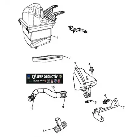 2006-10 Jeep Commander Hava Fitre - Turbo ara hortum 53013672AE