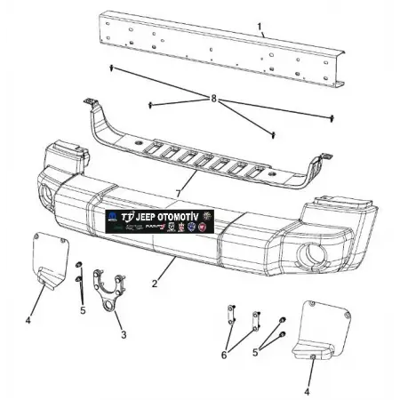 2007-2018 Jeep Wrangler Rubicon Ön Tampon 1FN88RXFAA K1FN88RXFAA