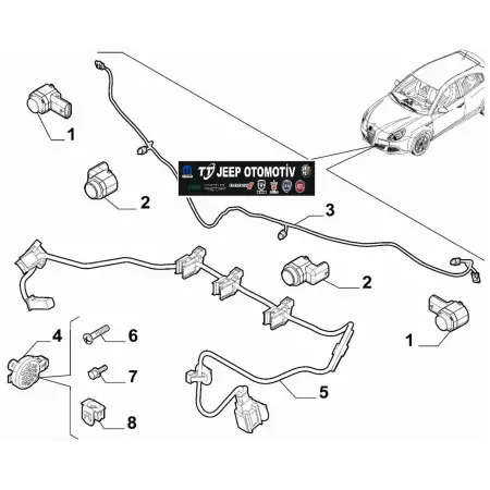 2010-2020 Alfa Romeo Giulietta Ön Park Sensör Tesisatı 50539691