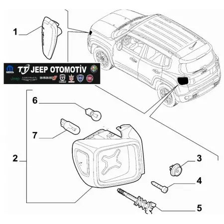 2014 - 2018 Jeep Renegade Sol Ön Turuncu Reflektör 51953116