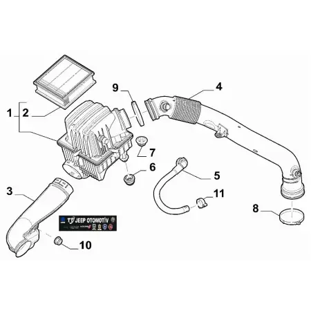 2014-2022 Jeep Renegade / Fiat 500X Hava Filtre Borusu 51938297