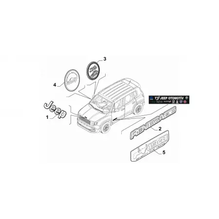 2014 - 2023 Jeep Renegade Yan Kapı Yazısı 52005058