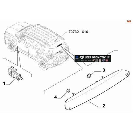 2014 - 2024 Jeep Renegade Arka 3.Stop Lambası 51953596