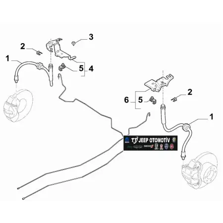 2014-23 Jeep Renegade Compass 500X Arka Fren Borusu 52208751