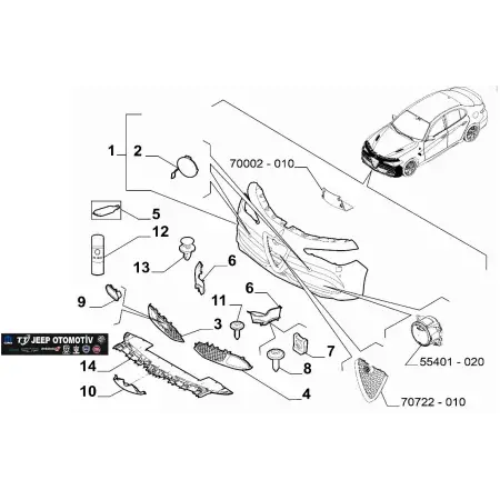 2016 - 2022 Alfa Romeo Giulia Ön Tampon Alt Karlık 156179115
