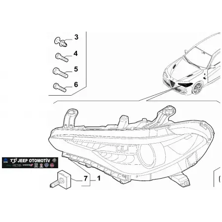 2016-23 Alfa Romeo Giulia Stelvio Uzun Far Ampül DS3 6000634226