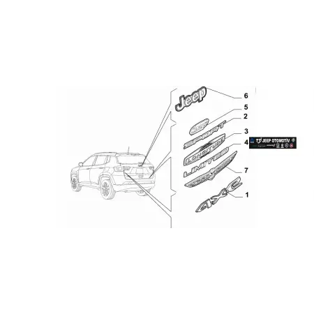 2018 - 2023 Jeep Compass Arka Bagaj Limited Yazısı 51974542