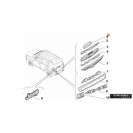 2018 - 2023 Jeep Renegade Arka Bagaj  etorque  yazısı E YAZI YEŞİL52230568