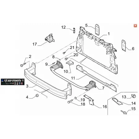 2018 - 2024 Jeep Renegade Ön Tampon Demiri 52119990