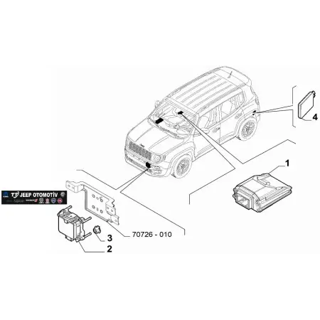 2018-2024 Jeep Renegade Ön Tampon Radar 52181565 Orijinal Sıfır