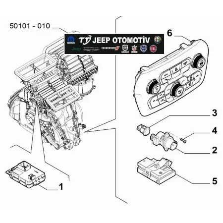 2018 - 2025 Jeep Renegade Klima Kontrol Kumandaları 735694128 - 2.El
