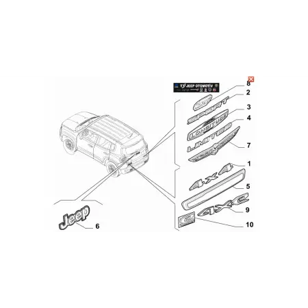 2018-23 Jeep Renegade / Compass Arka Bagaj  S  Yazısı 52126830