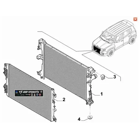 2018-24 Jeep Renegade / 500X Düşük Sıcaklık Radyatörü 52084518