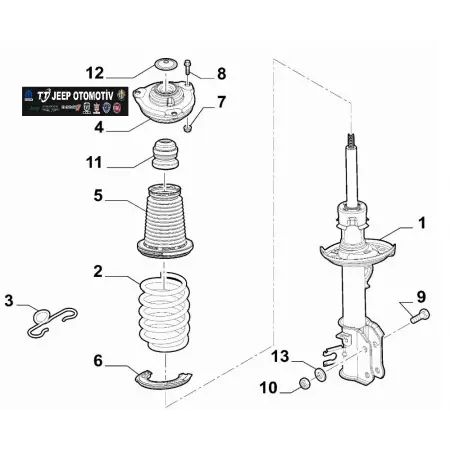 2018- Jeep Renegade Compass 500X Amortisör Takozu 52116186