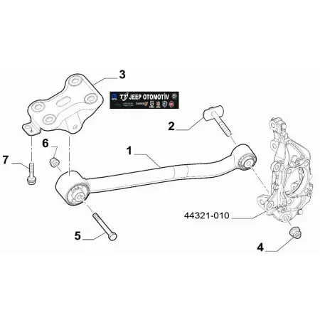 2018- Renegade Compass 500X Tonale Arka Seviye Braketi 51945497