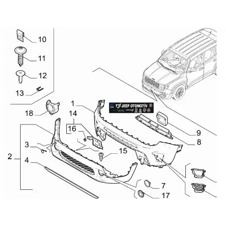 2019 - 2024 Jeep Renegade Ön Küçük Izgara 735774470