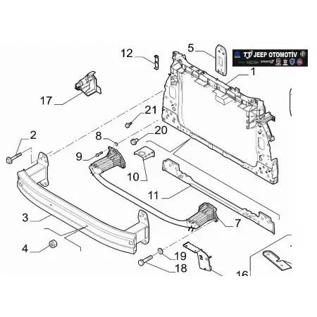 2019- 2024 Jeep Renegade Ön Travers / Radyatör Taşıyıcı 52150969 - 2.El Ürün